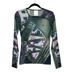 Mary Katrantzou Adidas Originals Printed Mesh Fitted Tee size Small
